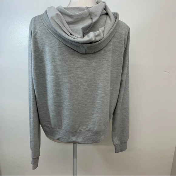 Shein‎ Curve Sweatshirt Woman 2XL Gray Full Zip Hood Pockets Light Weight Crop - Picture 6 of 10